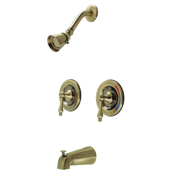 Kingston Brass KB663AL Pressure Balanced Two-Handle Tub and Shower Faucet, Antique Brass KB663AL - main